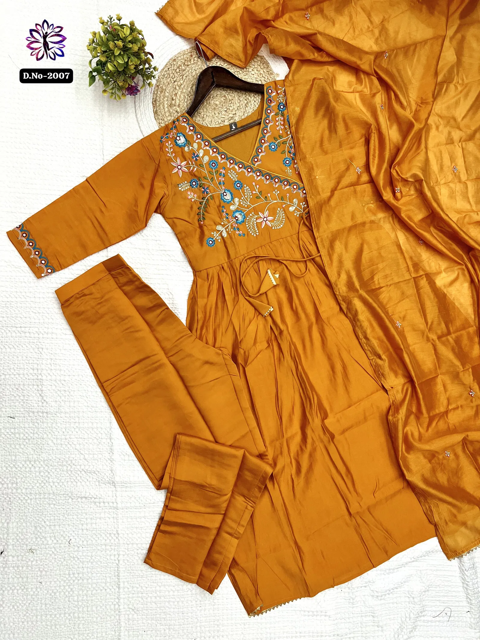 KF 2007 Kalaai Viscose Chanderi Kurti With Bottom Dupatta Orders In India
